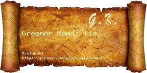 Gresner Kamélia névjegykártya